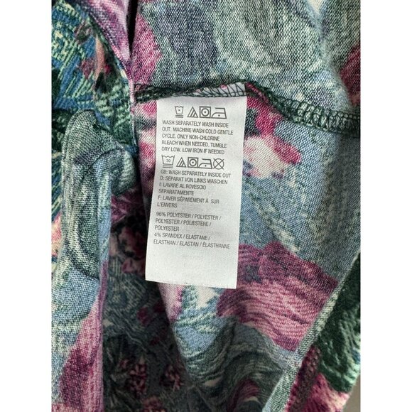 D&Co Womens Floral Long Sleeve Stretch Button-Down Shirt Blouse Size M - Picture 4 of 8